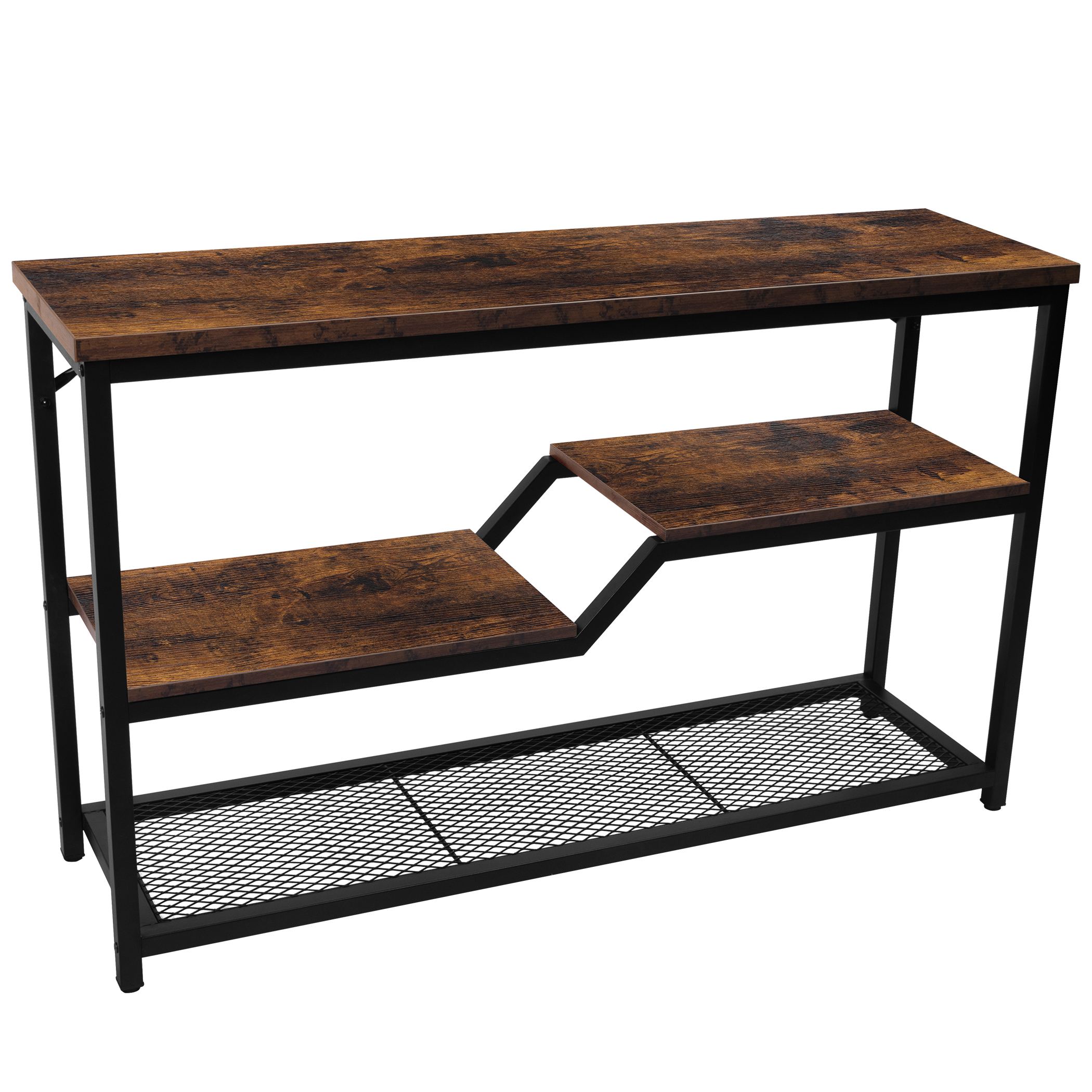 Tektalk console table entryway table sofa table with steel frame and shelf