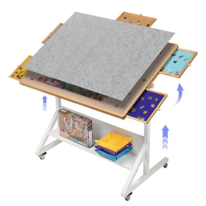 Tektalk Jigsaw Puzzle Table with Angle & Height Adjustment, for Up to 1500 Pieces