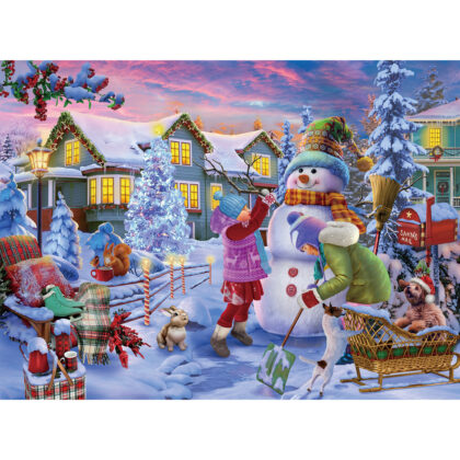 Tektalk 500 Piece Wooden Puzzle for Teens & Adults - Snowman Stacking