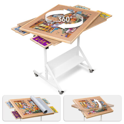Tektalk Jigsaw Puzzle Table with Angle & Height Adjustment, for Up to 1500 Pieces