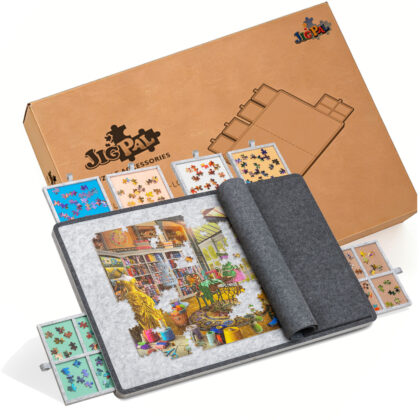 Jigpal 1500 Piece Tilting Jigsaw Puzzle Board with 6 Colorful Drawers & Cover