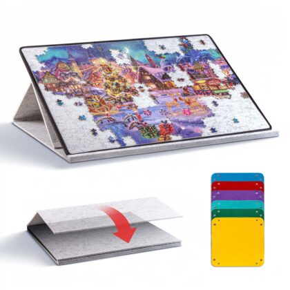 1000 Pieces Portable Jigsaw Puzzle Board with 6 Colored Sorting Trays - Light Gray