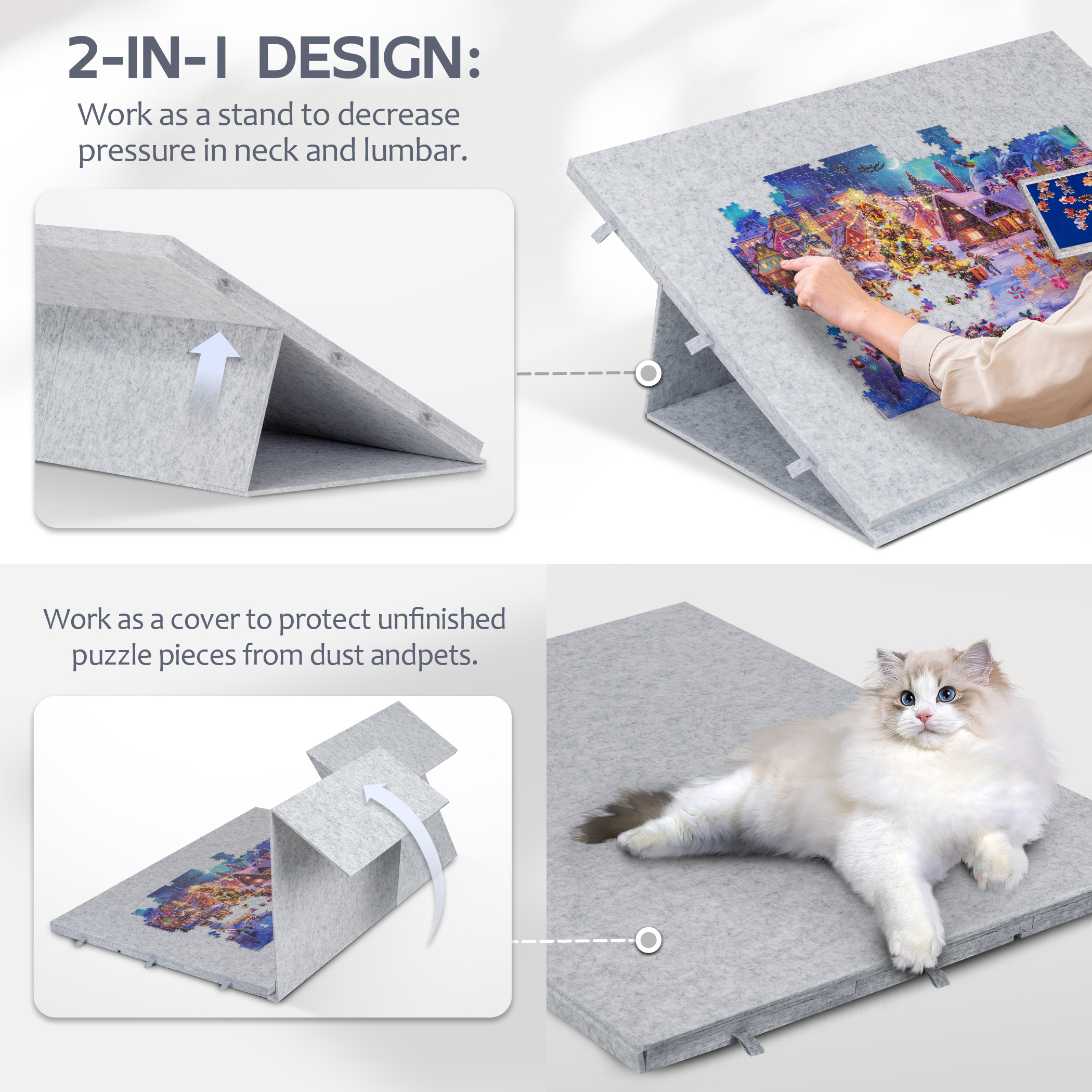 2000 Pieces Portable Jigsaw Puzzle Board with 6 Drawers & Trays - Image 2