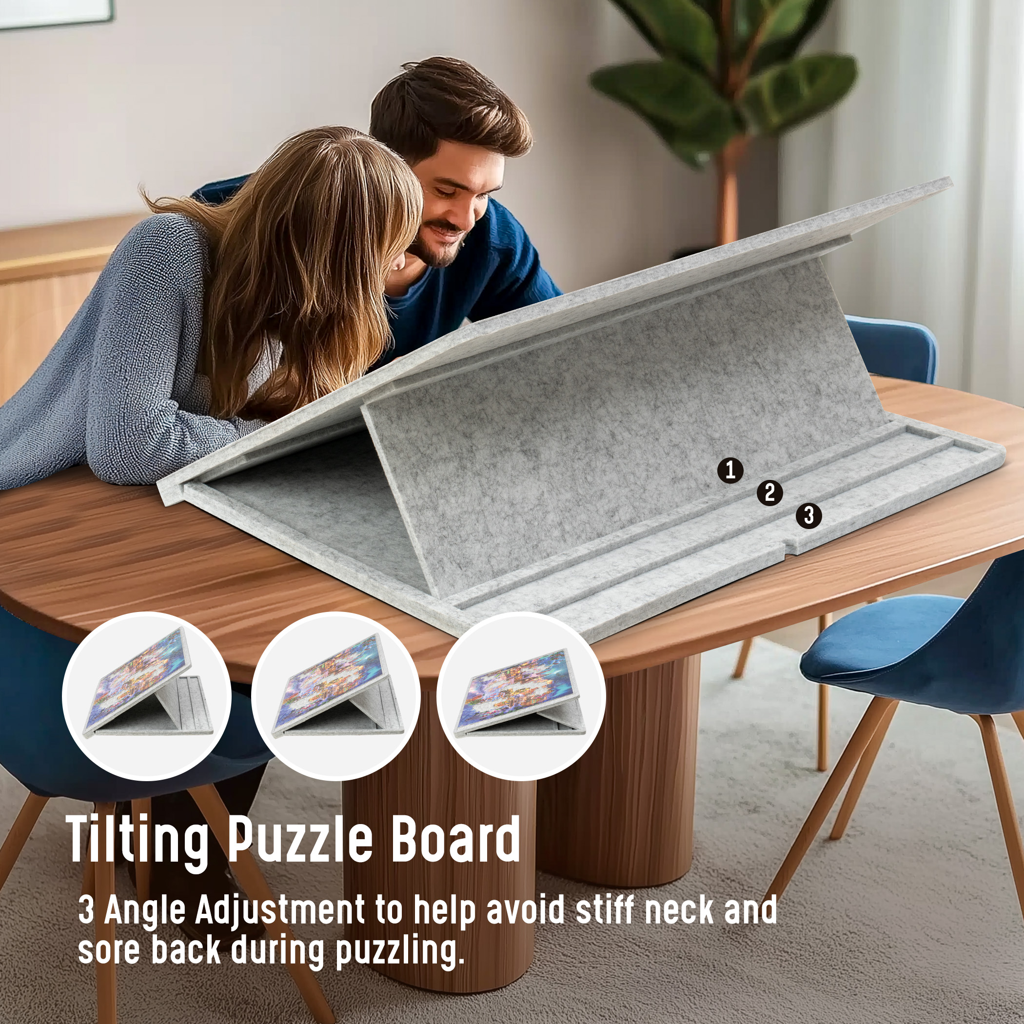 1000 Pieces Tilting Jigsaw Puzzle Board with Cover - Image 2