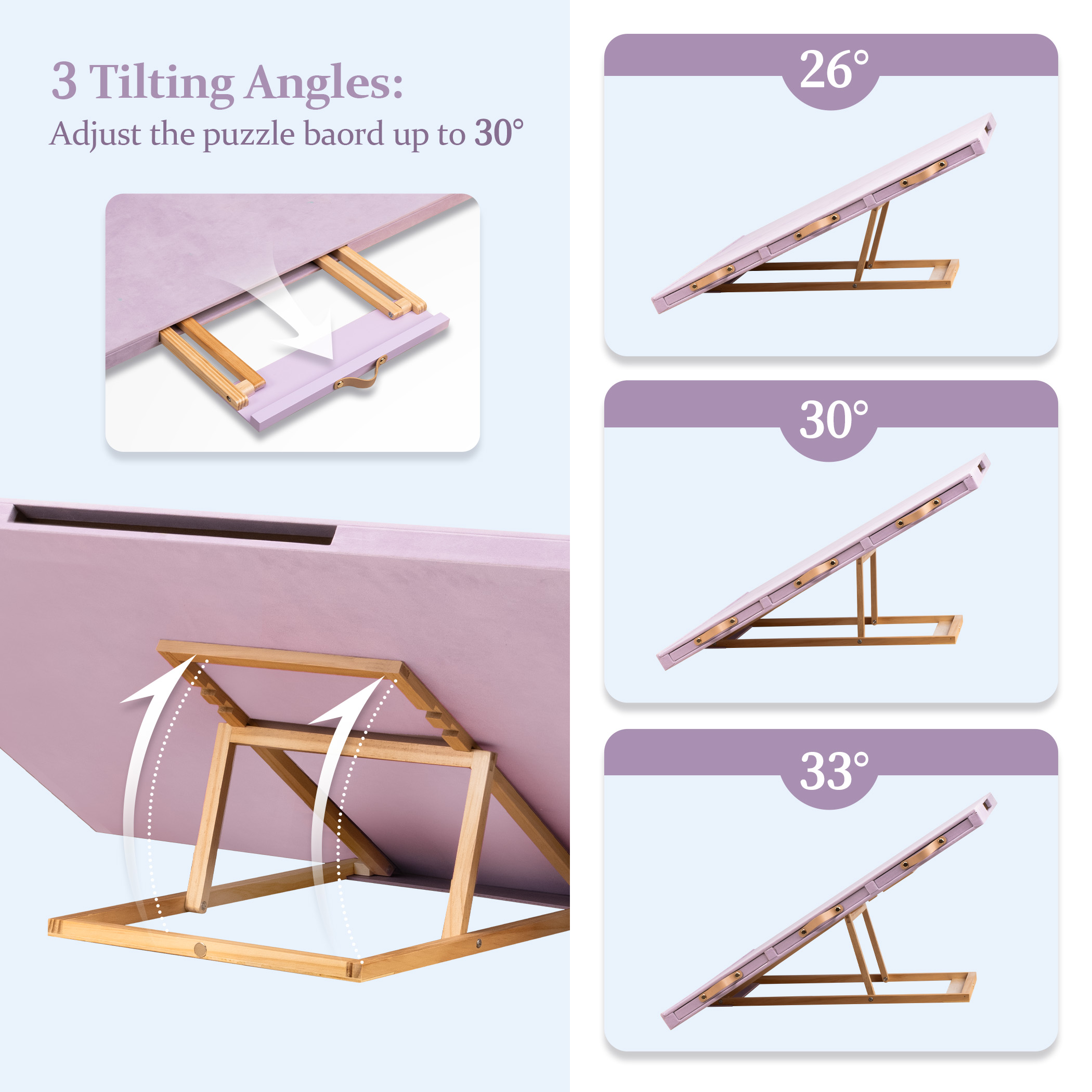 Jigpal Jigsaw Puzzle Table with Integrated Adjustable Stand/Bracket and Cover - Image 3