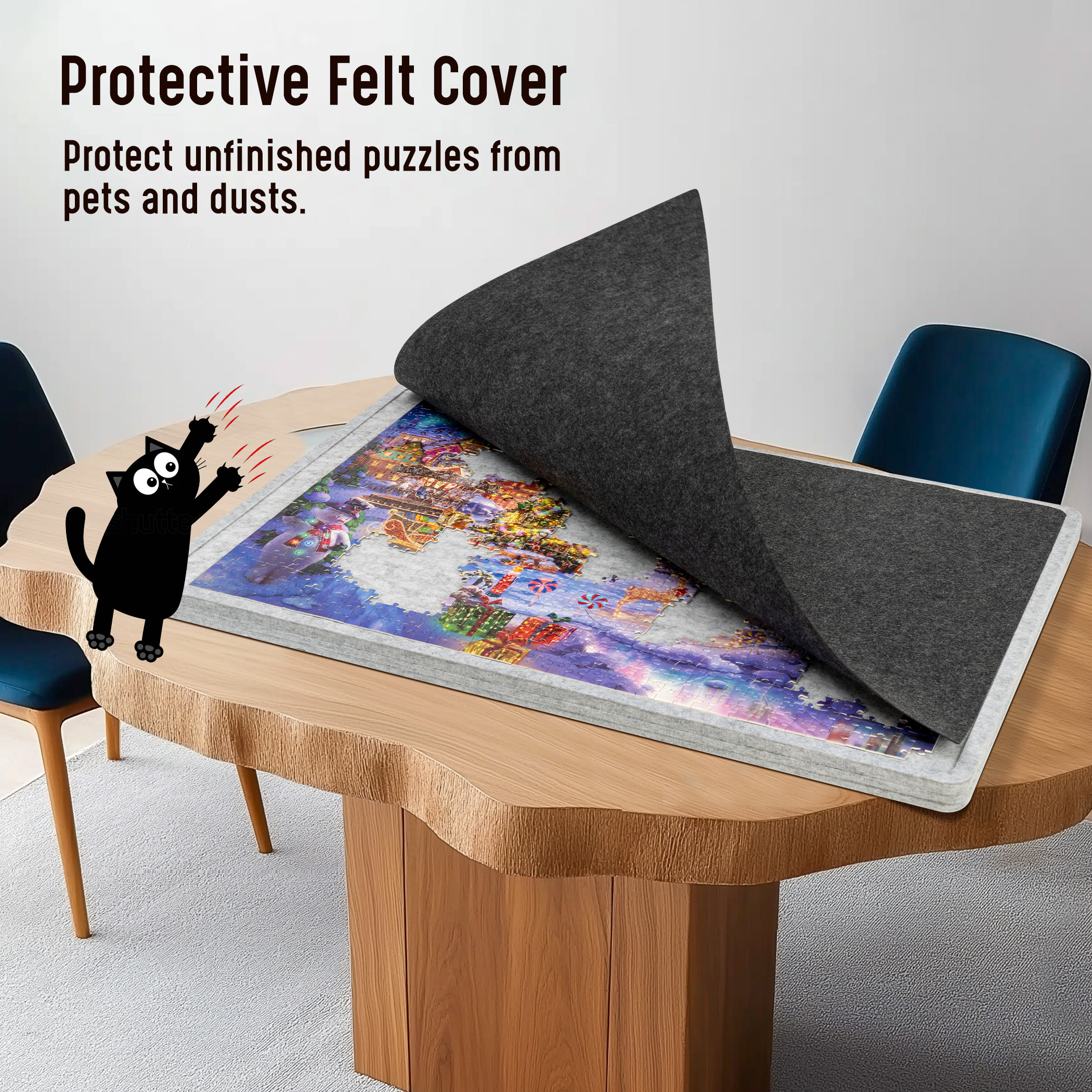 1000 Pieces Tilting Jigsaw Puzzle Board with Cover - Image 3