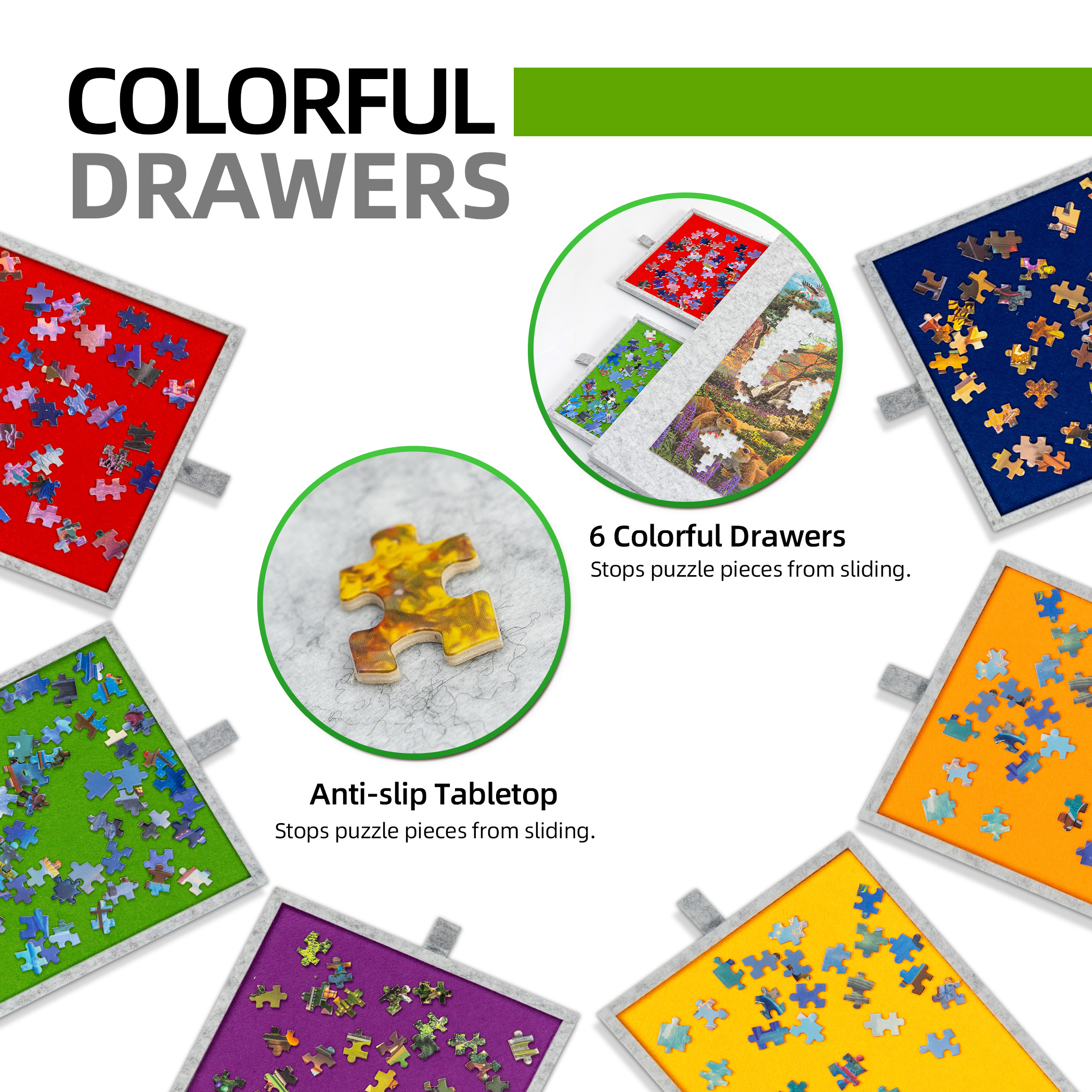 1500 Piece Tilting Jigsaw Puzzle Board with 2-in-1 Stand & Cover - Image 4