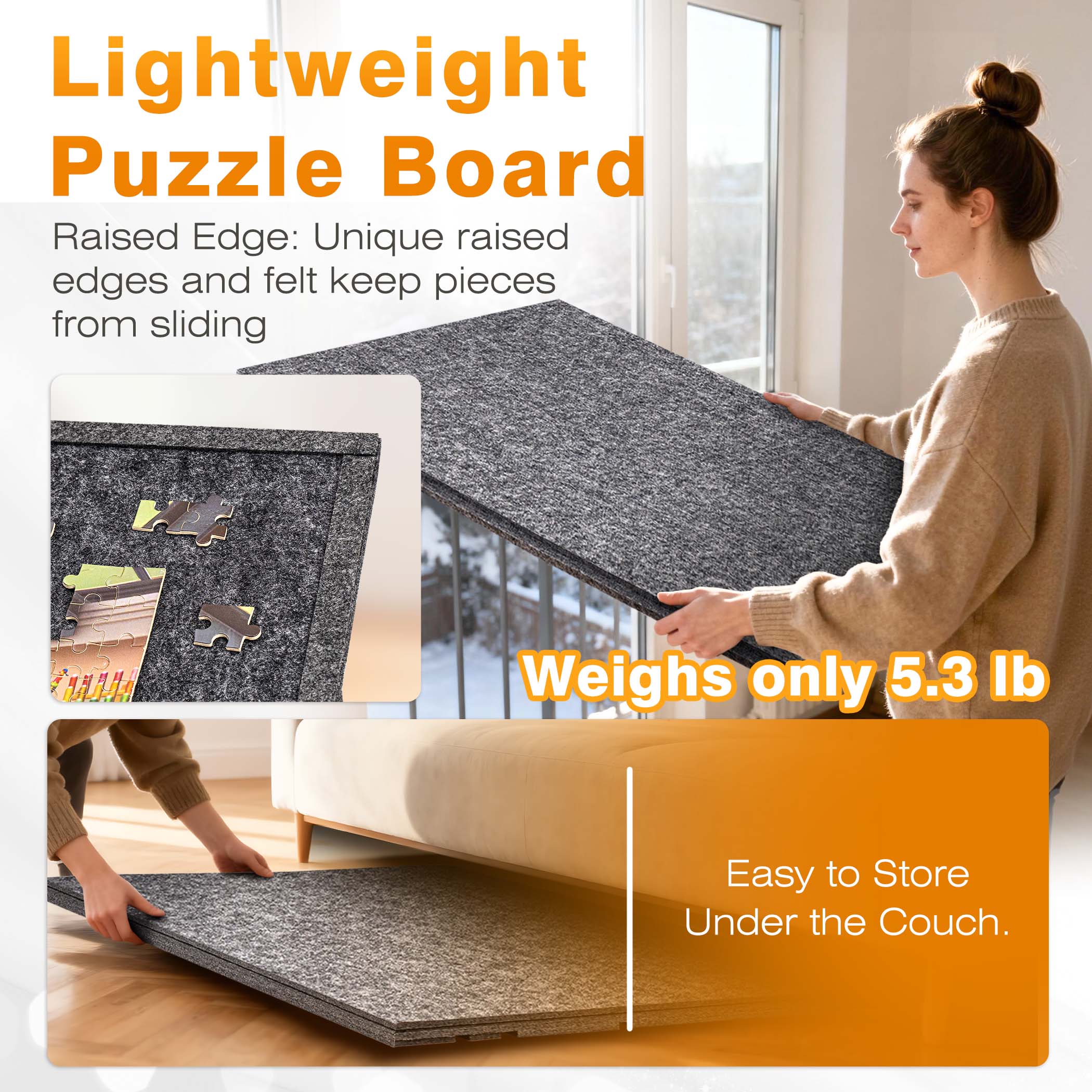 Jigpal Tilting Jigsaw Puzzle Board with 2-in-1 Stand and Cover - Image 2